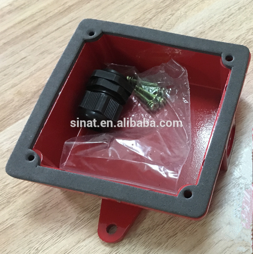 Warning bell wall mounted pushing box red iron base