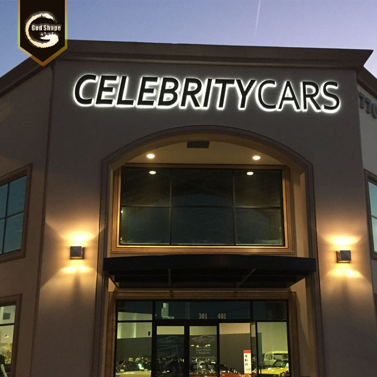 LOGO visual brand identification metal signage illuminated led sign reverse lighting channel letters sign