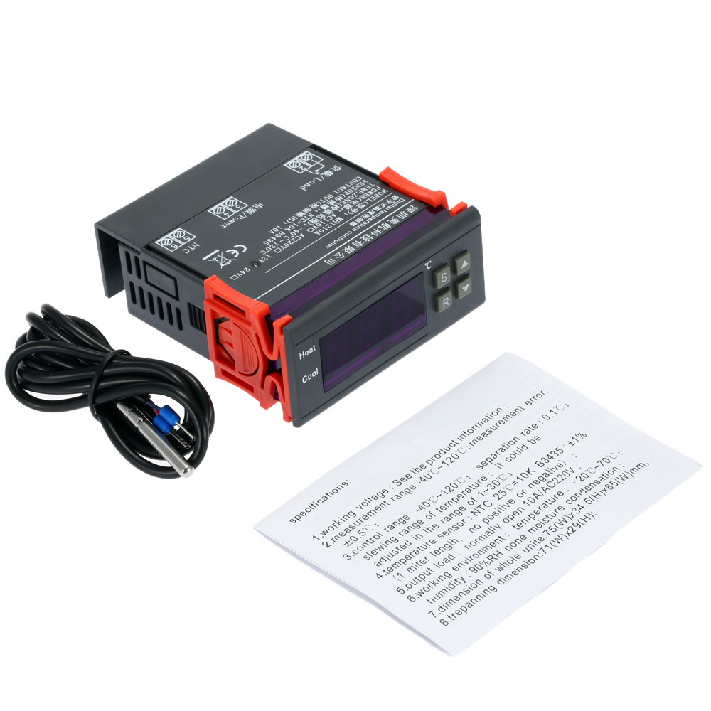 10A 12V Digital Temperature Controller mini thermal regulator thermostat Thermocouple digital termometro -40 to 120C with Sensor