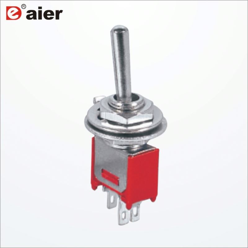 3A 125V 5MM 3 Pin ON-OFF-ON 3-Way Toggle Switch Single Pole SMTS