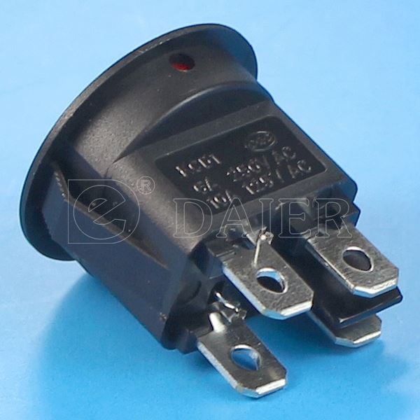 6A 250VAC DPST ON OFF 4 Pin Round Rocker Switch T85