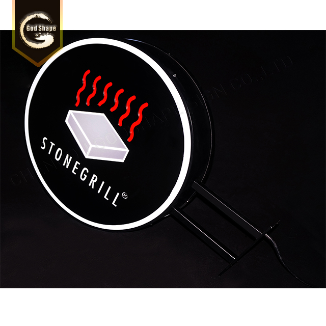 Factory Modern Wall Mounted Advertising Light Box Sign Double Sided Round Led Light Box Signage