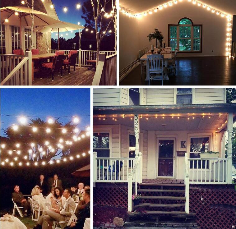 Goldmore 5.6 Foot Outdoor Market Lights with Bulbs Globe String Lights for Indoor Outdoor Commercial Decor