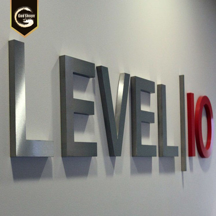 Indoor 3d sign wall mount metal sign raised up logo letters