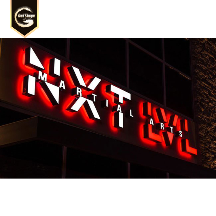 Outdoor store name illuminated led sign reverse backlit led channel letter sign