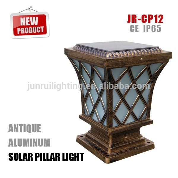 antique and classic style led solar pillar light, solar post cap light, solar gate post light