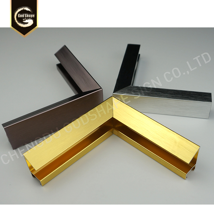 Godshape Sign square box advertising sign board frame led edge lit frameless aluminium profile for led strips lightbox  sign