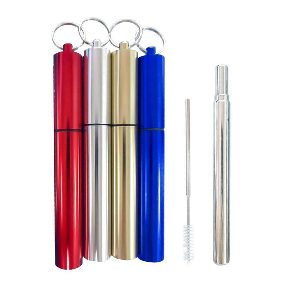 FDA Manufacture Wholesale Portable Amazon Reusable Stainless Steel Metal Collapsible Drinking Straw