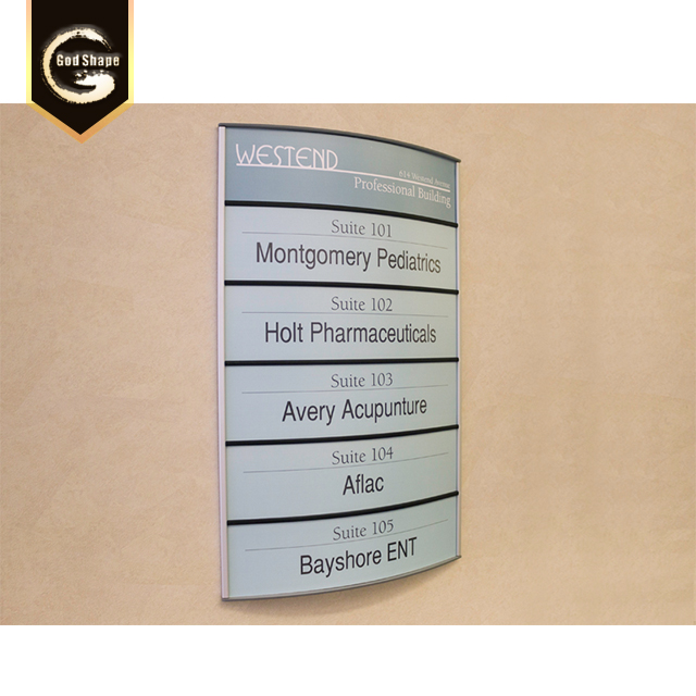 Factory Price Customer Made Curved Metal Office Name Desk Plate Room Street Number Hotel Display Sign