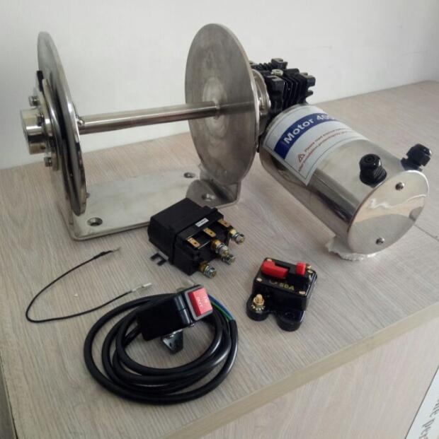 12V 1400W stainless steel drum winch yacht boat JVW-013S