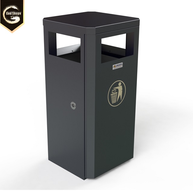 Factory Stainless Steel Simple Park Street  Dustbin Office Apartment Trash Can Garbage Waste Dustbin