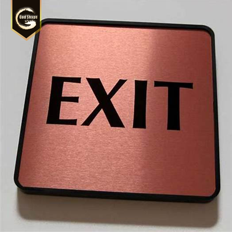 Rose brushed stainless steel metal exit sign room ID plaque sign nameplate