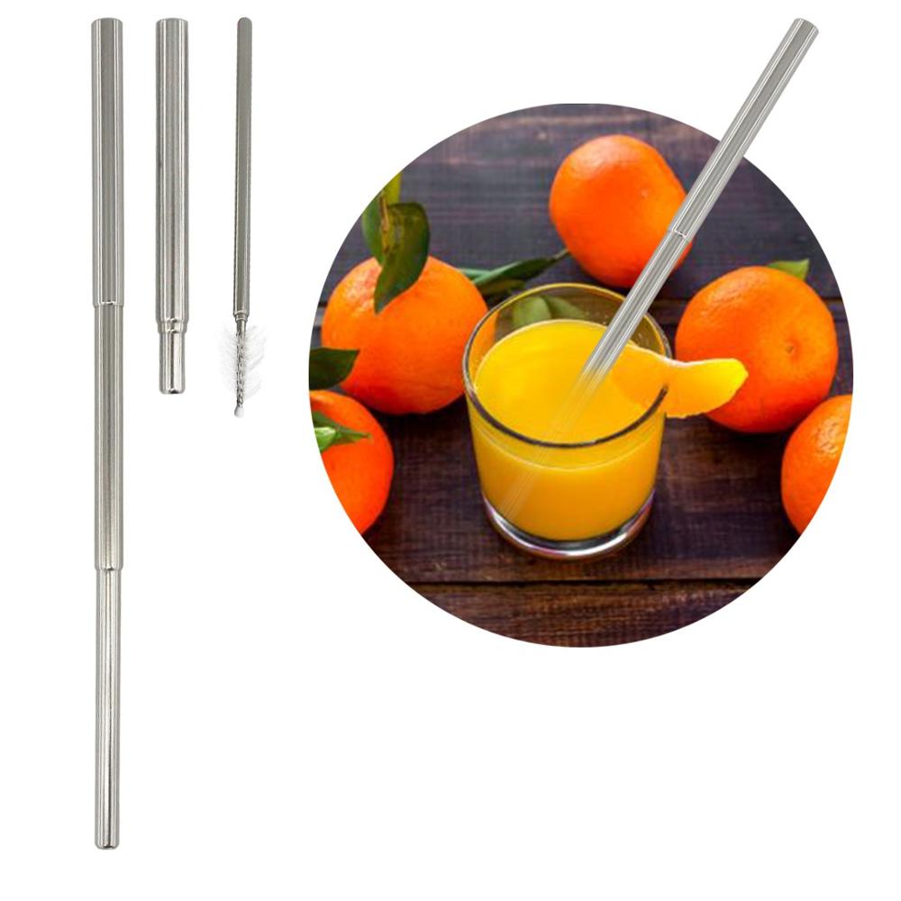 Telescopic Stainless Steel Straw, FDA-Approved Reusable Drinking Metal Straws for 30/20oz Tumbler with Silicone Tip, Aluminum