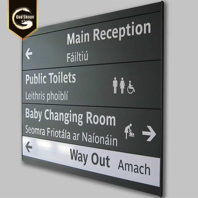 OEM High Quality Hospital Floor Signage Directional Wayfinding plate Metal Room Wall Sign