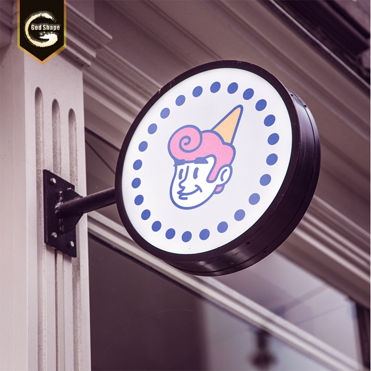 2020 Cheap signage acrylic light box illuminated exterior led sign round light box