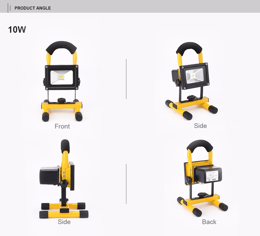 10w rechargeable and portable led flood light CE/RoHS IP65