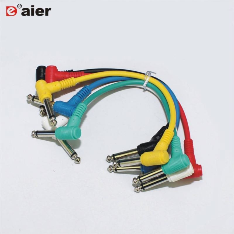 6.35MM To 6.35MM Guitar Patch Cables 6 Colors Per Set Wire To Wire Connector