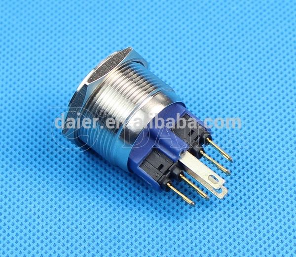 22mm flat button spdt push button switch led waterproof 220v