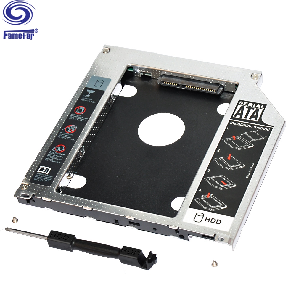 12.7mm 9.5mm Aluminum Universal ide sata hdd caddy for 2.5 Hard Drive SSD Case Laptop CD-ROM Optibay