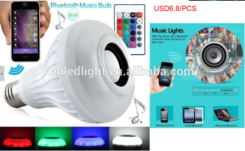 E27 Multicolor Wireless Smart LED Bulb Bluetooth Speaker cob led light