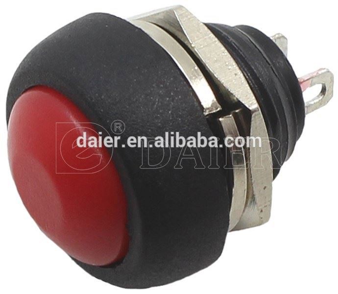 PBS-33B 12VDC~250VAC small OFF-(ON) 1A momentary 12MM Round push button switch