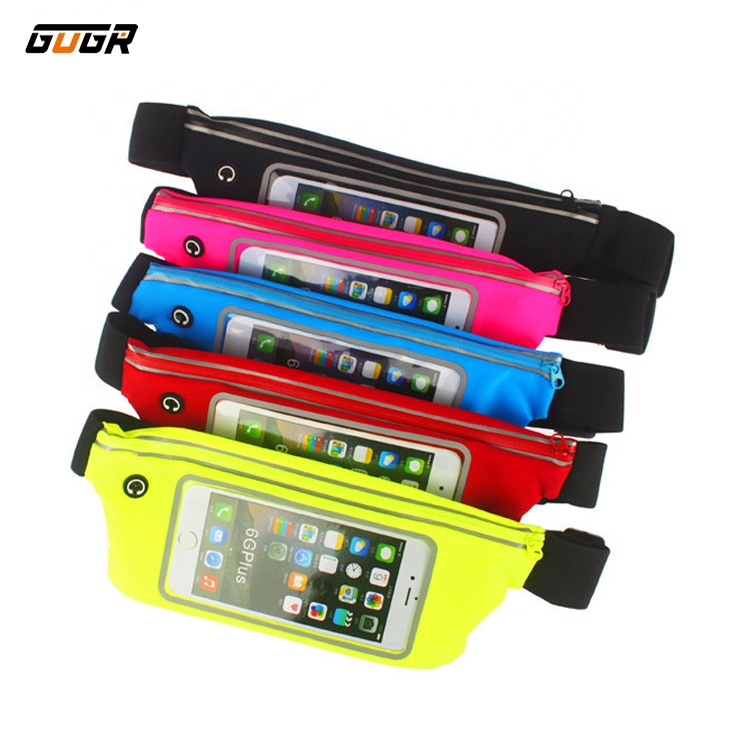 Custom Waterproof Fanny Pack Running Sport Waist Bag Mobile Phone Pouch Wallet Case Holder Belt Zipper Bag for Phone