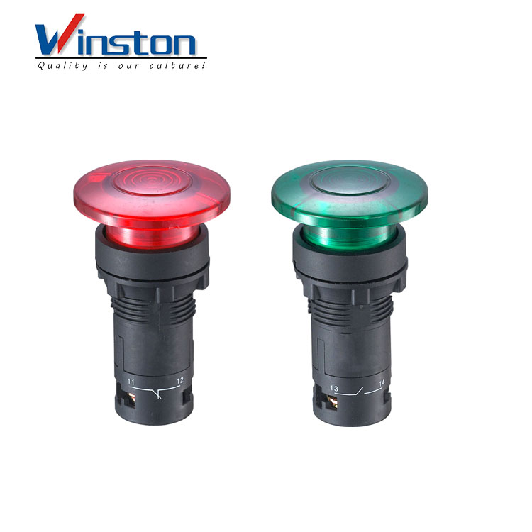 Self-locking Push Button switch Mushroom head Lamp push button 22mm