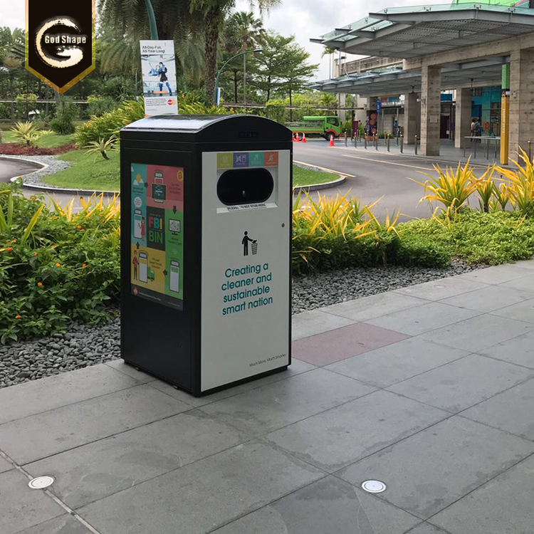 Hotel used Garden trash can outdoor paint metal trash can