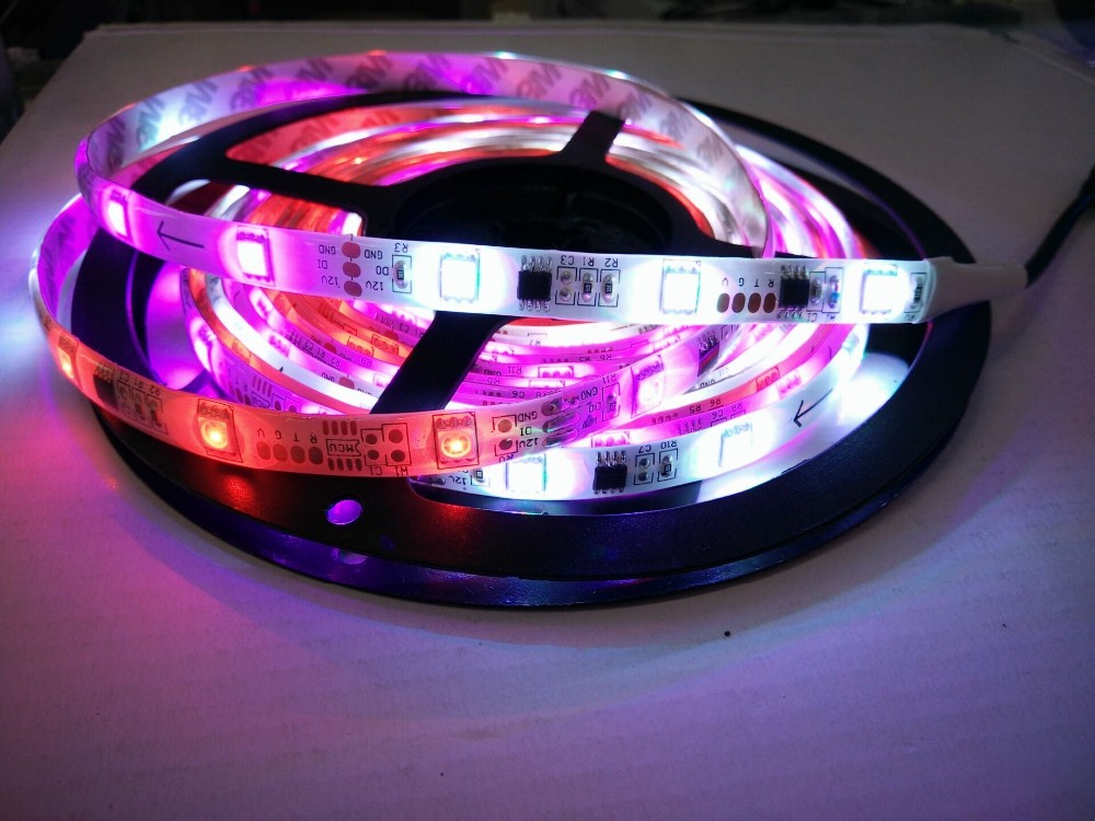 5m 2811 RGB Automatic changeable 5050 LED soft strip DC12V waterproof auto change color no need of controller lamp strip