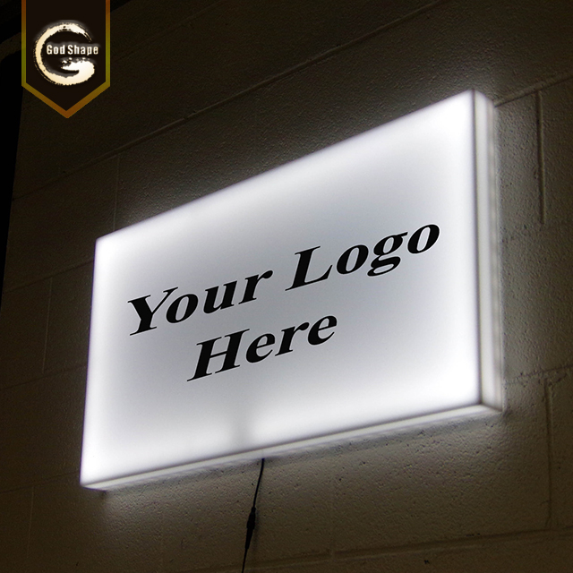Factory Modern Wall Mounted Advertising Light Box Sign Double Sided Square Metal Acrylic Led Light Box Signage