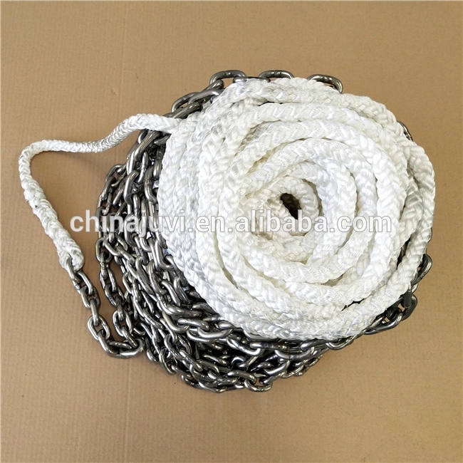 Nylon 3-strand anchor rope with SS316 thimble