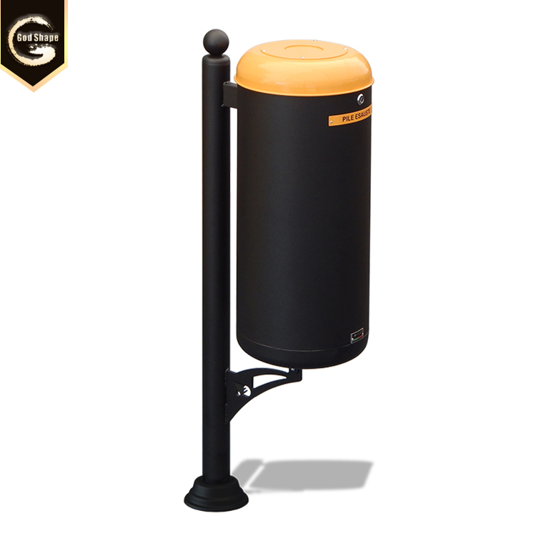 Stainless steel hospital square ashtray bin outdoor metal waste trash bin