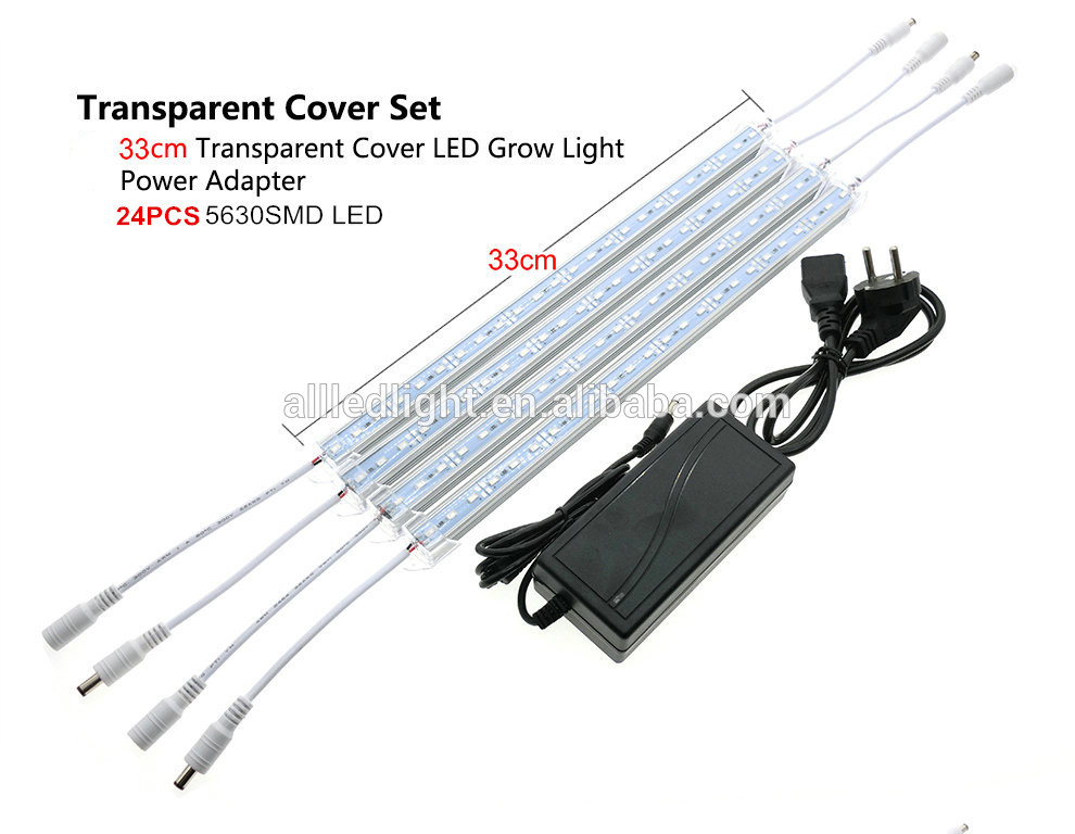 Free Shipping33CM LED Grow Light 12V Hight Brightness 5630 LED Bar Light for Aquarium Greenhouse Plant Growing with power supply