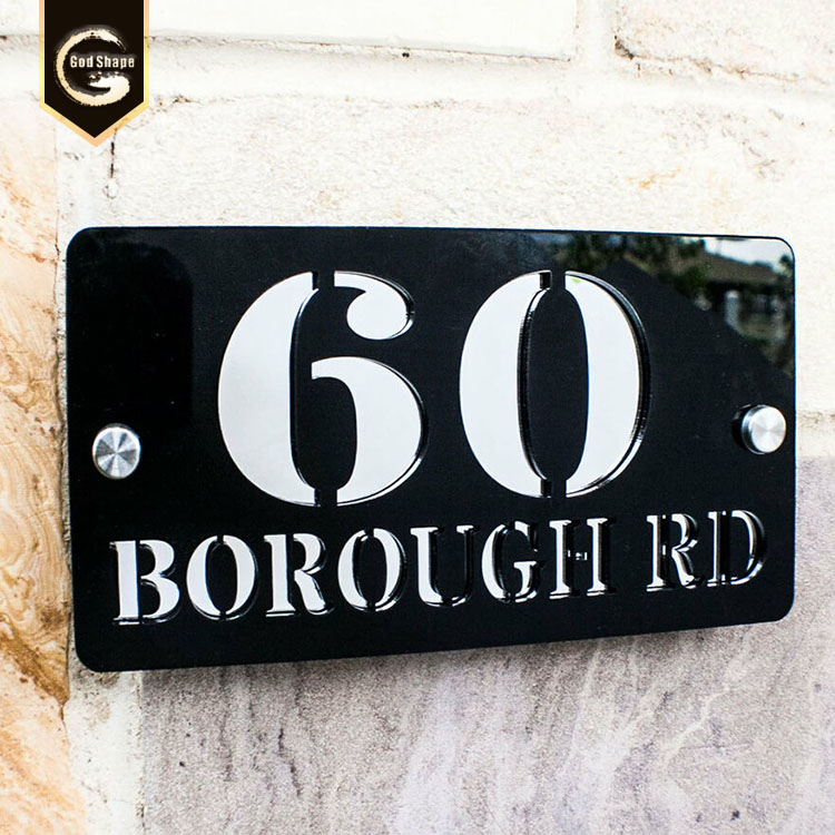 Double layer stainless steel and acrylic nameplate plaque wall office sign