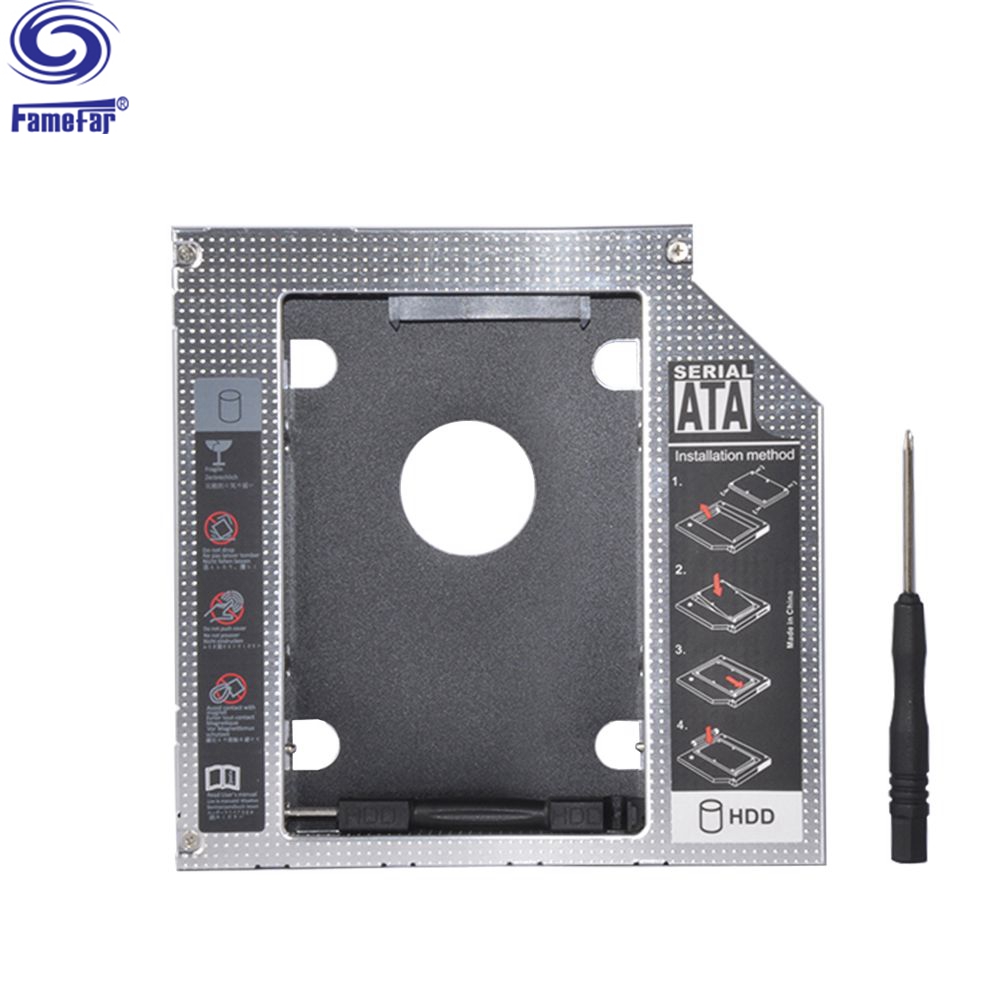 12.7mm 9.5mm Aluminum Universal caddy for 2.5 Hard Drive SSD Case Laptop CD-ROM Optibay