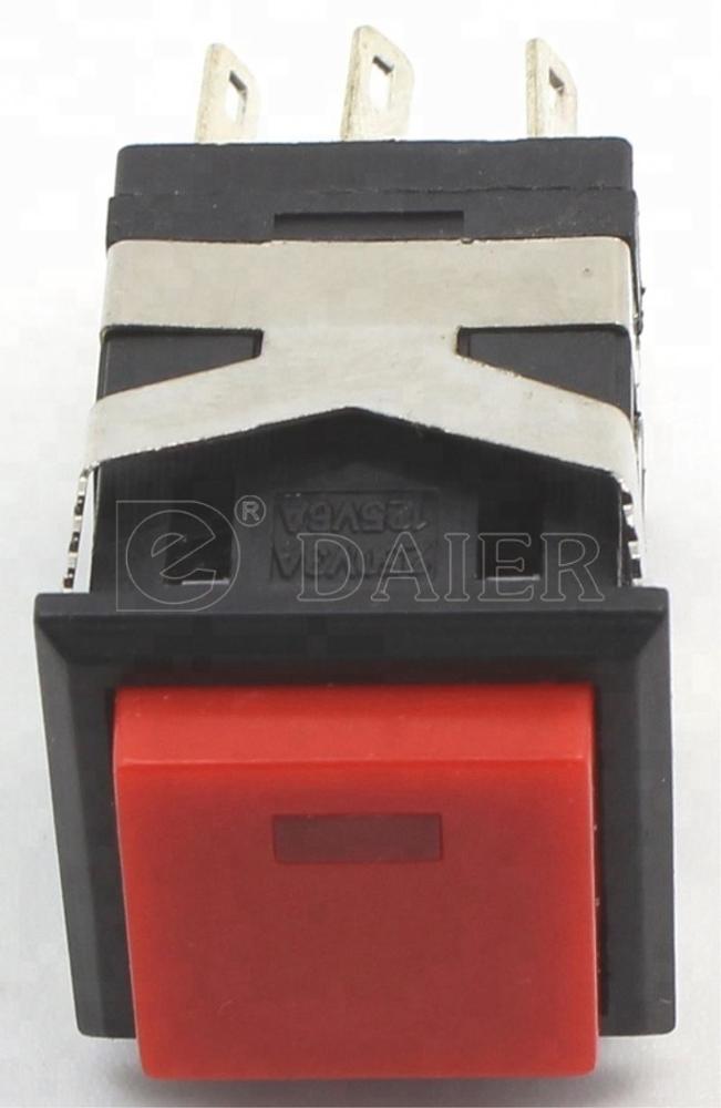 Latching 250V 8PIN Illuminated KD2 Square Led Push Button Switch