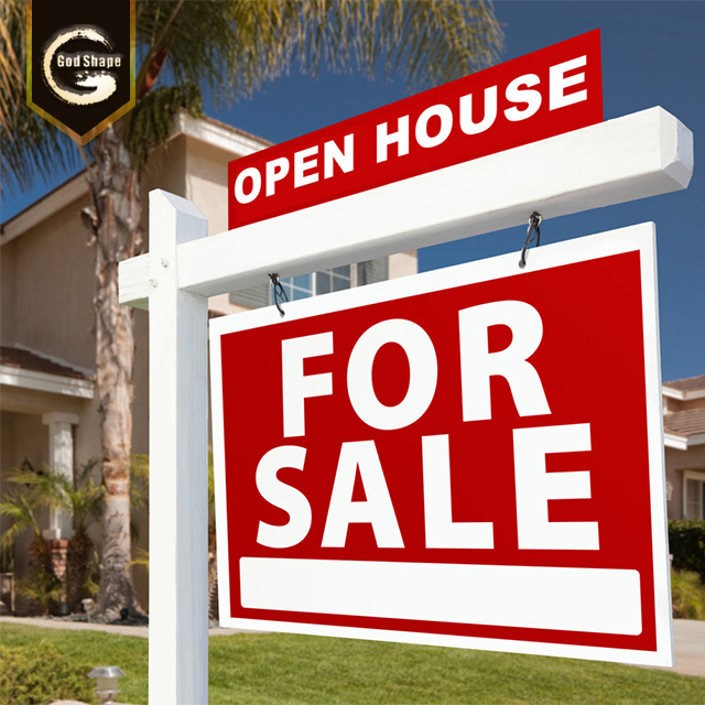 Outdoor Stainless Steel Advertising Sign Project Real Estate Pylon Sign