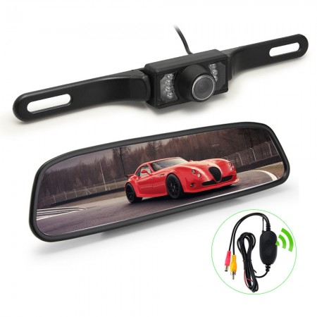 4.3 TFT Screen Car Wireless Rear View Monitor Reverse Backup 7 LED Camera