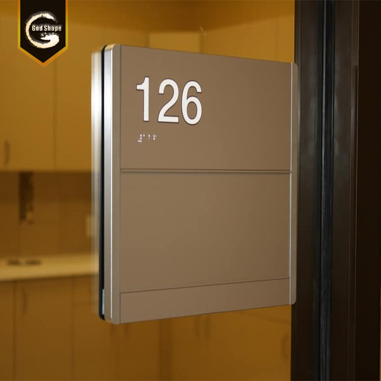 Metal Building Unit  Number Sign fixing plate wall mounted residential department acrylic Index Sign