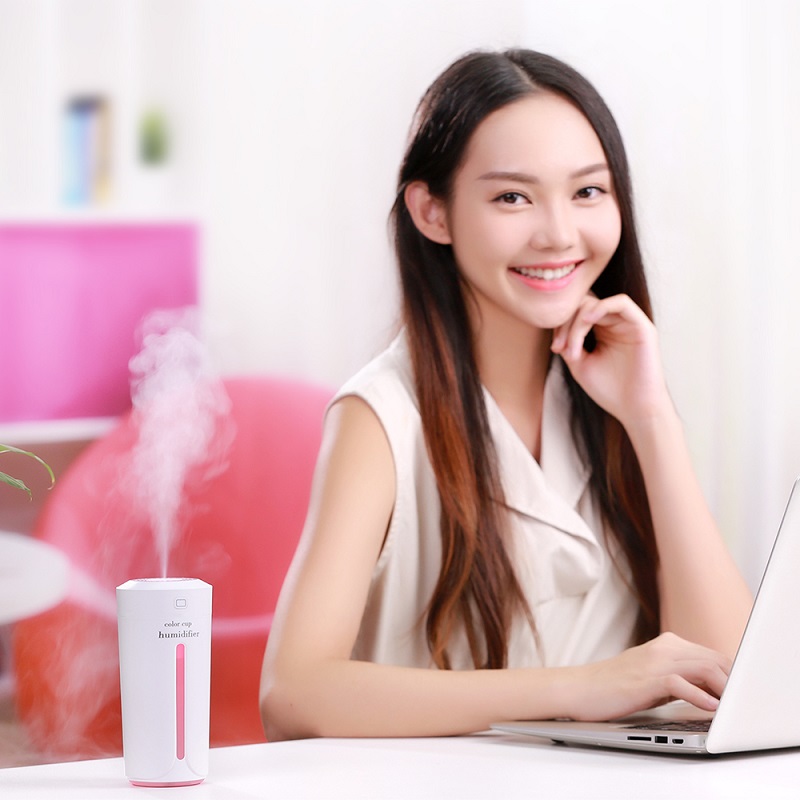 230ML Lemon Cup Shaped Super Quiet Humidifier with 7-Color LED Night Light for Bedroom Office Car Use, Auto Off