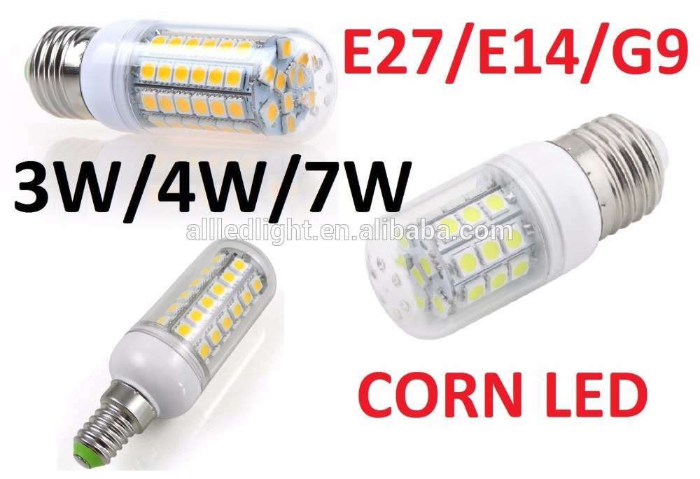 warm white /pure white E27 5630SMD led corn bulb led lamp 360 degree led corn light