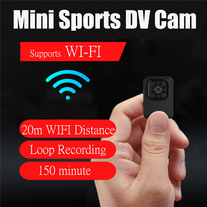 2019 R3 Mini Camera WiFi HD 1080P Micro Camera IR Night Vision Motion Detection Sports DV Cam Loop Recording for Hiking Riding