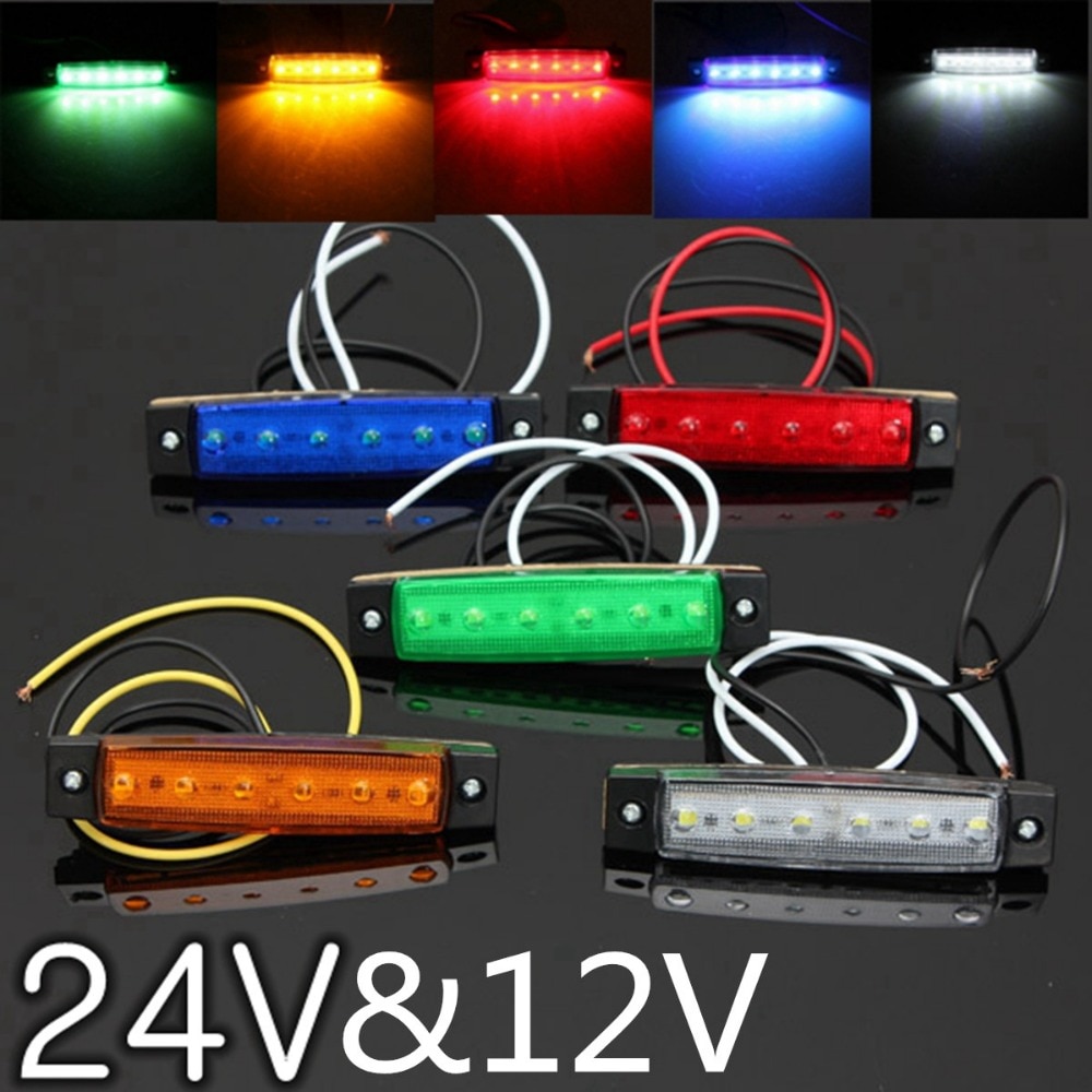 Car External Light LED 12V 24V 6 SMD LED Auto Car Bus Truck Lorry Side Marker Indicator Led Trailer Light Warning Rear Side Lamp