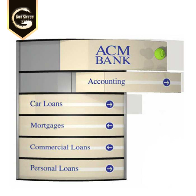 Custom Wall Mount Directory Wayfinding Plaque Indoor Sign