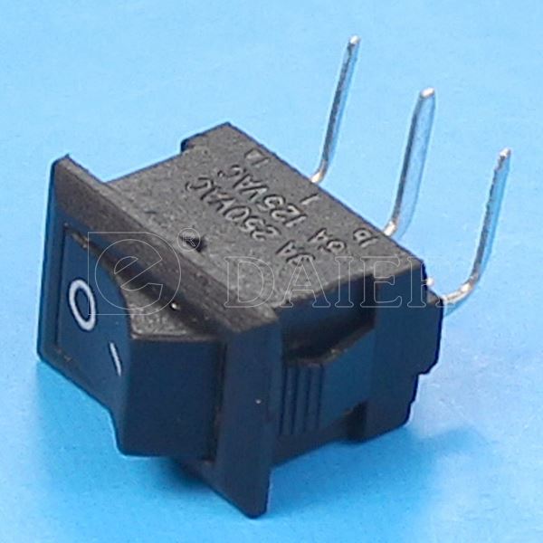 Sub-Miniature ON ON 3Pin Black Rocker Switch Right Angle