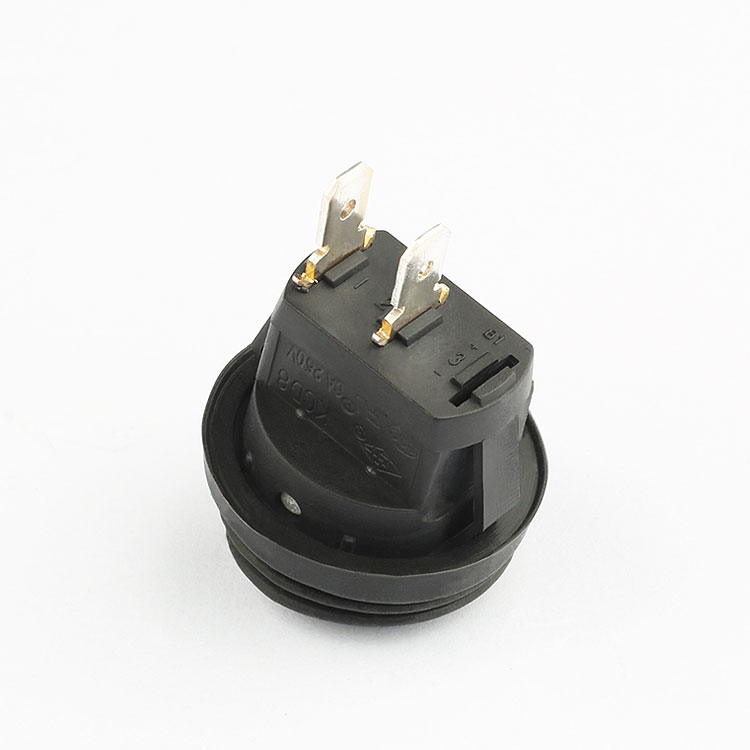 hot selling free sample 6a 250v spst 2 pin t105 round rocker switch