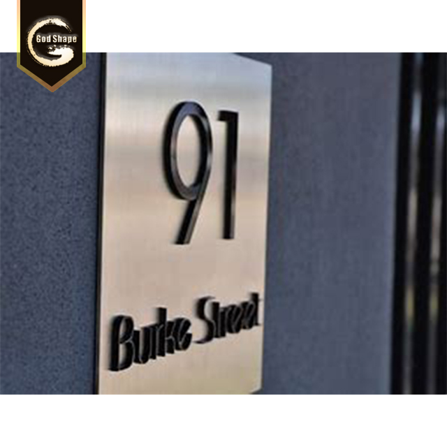 Metal Acrylic Hotel Room Door Signs Black 3d Laser Cut Letters Numbers Sign