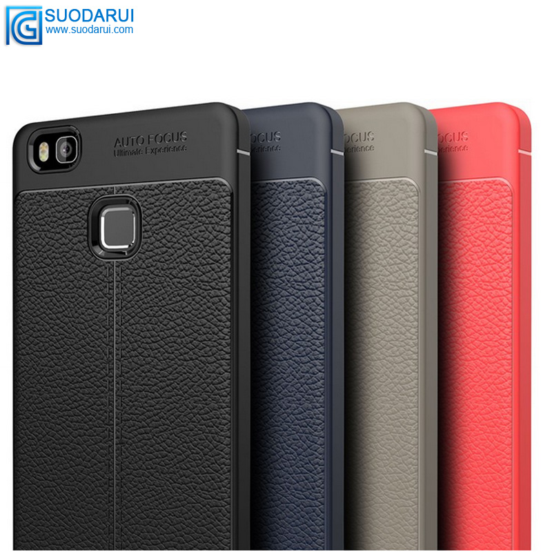 Back Case for Huawei P9 lite Armor Silicone Carbon Fiber Hybrid Protective Soft Cover