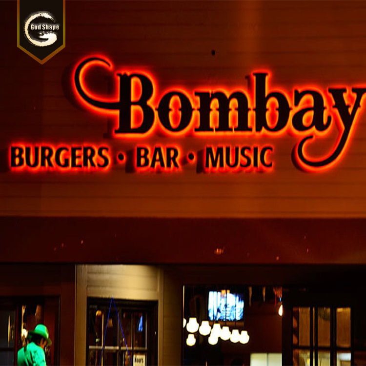 Custom 304 stainless steel reverse backlit led back light up channel letters