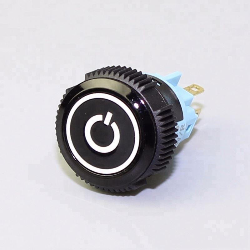 19mm Plastic Flat Button 5Pin Momentary Illuminated Waterproof Push Button Start